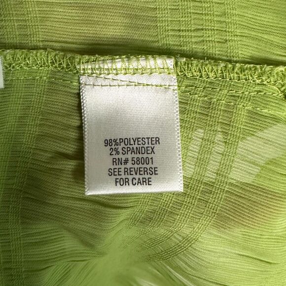 Croft & Barrow Lime Green Button Up Blouse, Medium - Picture 5 of 6